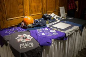 Collection of TrackOne swag at the 10th-anniversary celebrations (Photo Credit: Alan YuSheng Wu, NSci 1T4).